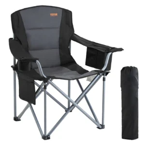 Folding Chair Quad Lumbar Back Padded Arm Chairs
