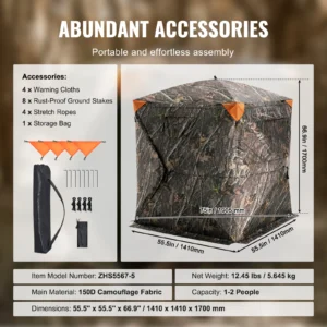 Hunting Blind, 270° See Through Ground Blind