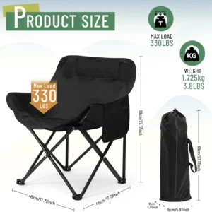 2 Pack Portable Folding Camping Chairs